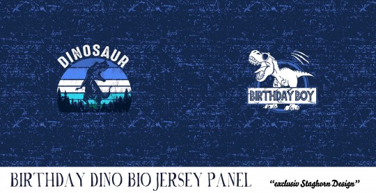 *Birthday Dino Panel* Bio Jersey Panel *Monster Truck Dino Serie* 