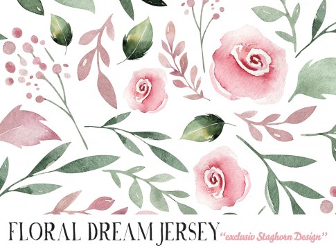 VORBESTELLUNG *Floral Dream* Bio Jersey *Horse Dream Serie Neu* "Staghorn exklusiv” Eigenproduktion