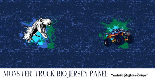 VORBESTELLUNG *Monster Truck Panel* Bio Jersey Panel *Monster Truck Dino Serie* "Staghorn exklusiv”