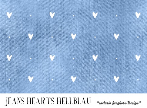 VORBESTELLUNG *Jeans Hearts Hellblau* Bio Jersey *Pony Girls Serie Neu* Staghorn exklusiv Eigenprodu