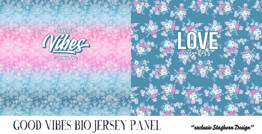 *Good Vibes Panel* Bio Jersey Panel *Butterfly Girls Serie* 