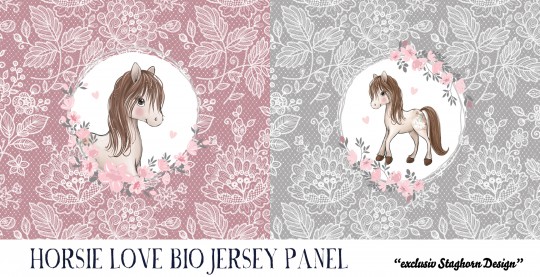 *Pferde Lace Panel* Bio Jersey Panel *Pferde Serie* 