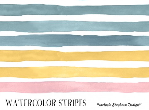 *Watercolor Stripes* Bio Jersey *Ice Cream Girls Serie* 
